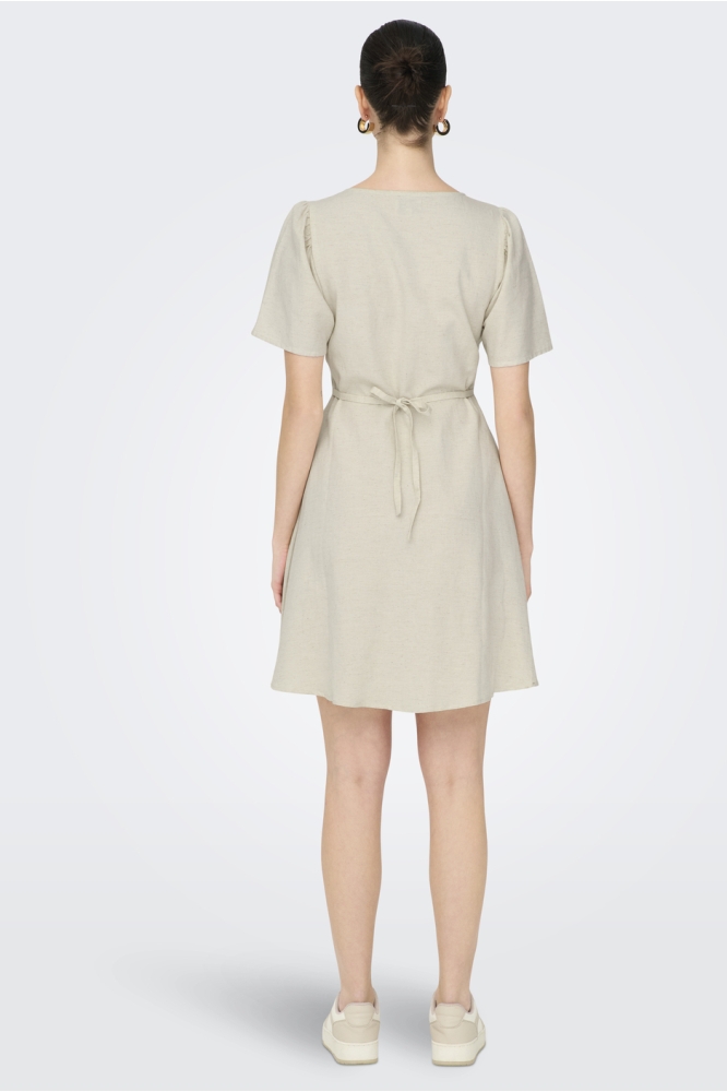 ONLVITA LIFE LINEN S/S SHORT DRESS 15317914 Pumice Stone